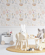 Nursery & Kids room makeover with Cute Pastel Spring Animal Wallpapers