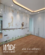 Cute Kids safari animals Wallpaper by Wilde Pattern Company