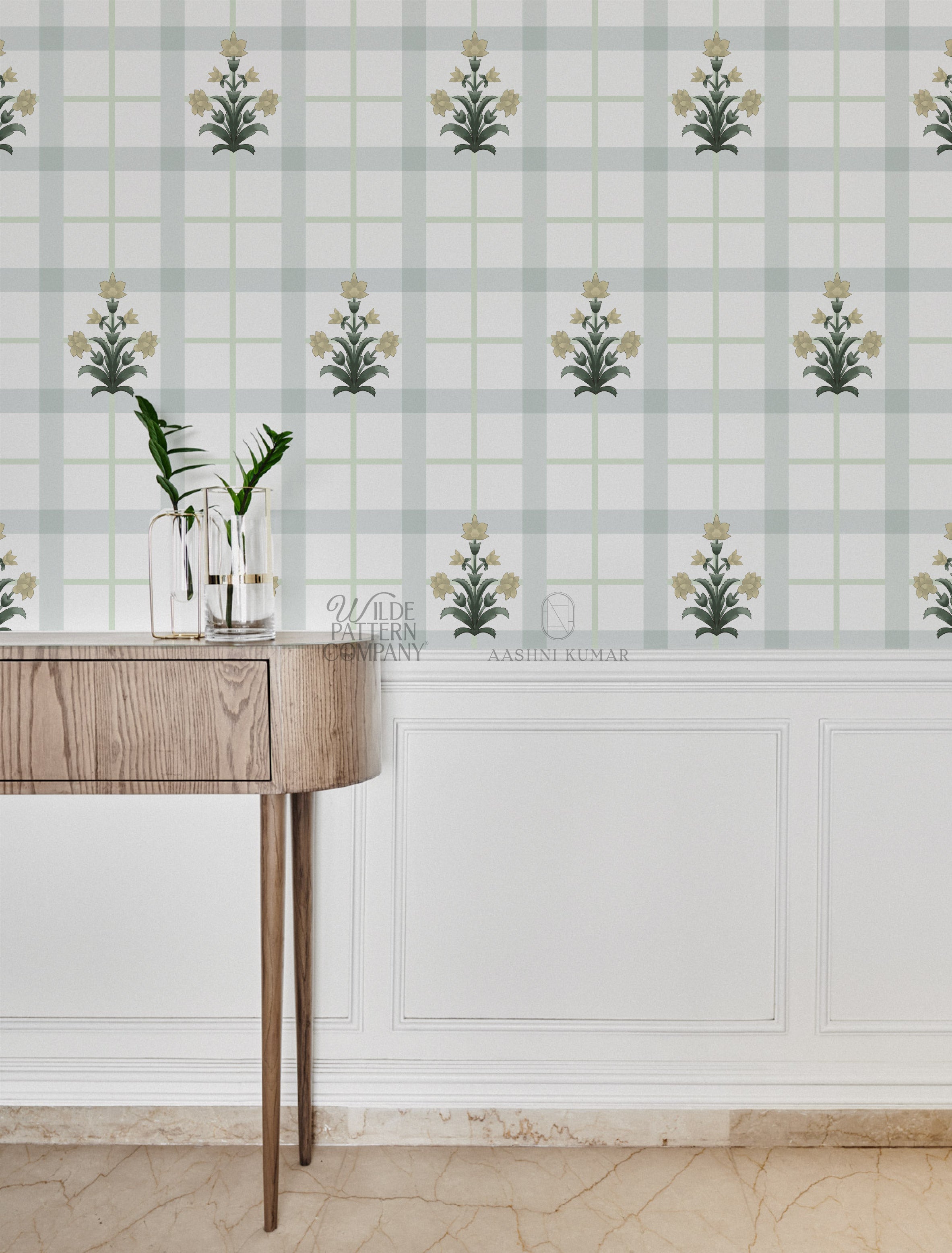Courtyard Gingham Wallpaper