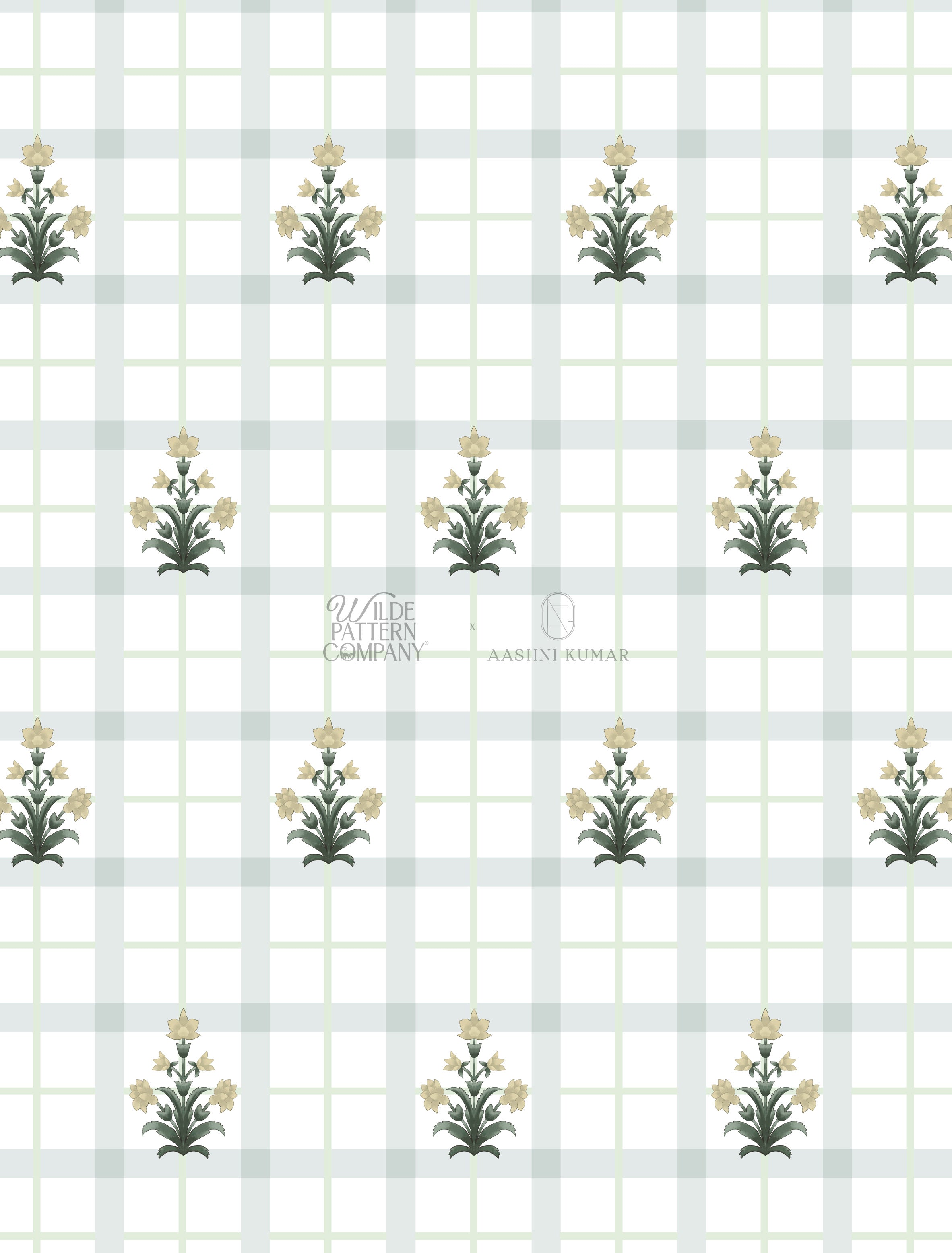 Courtyard Gingham Wallpaper