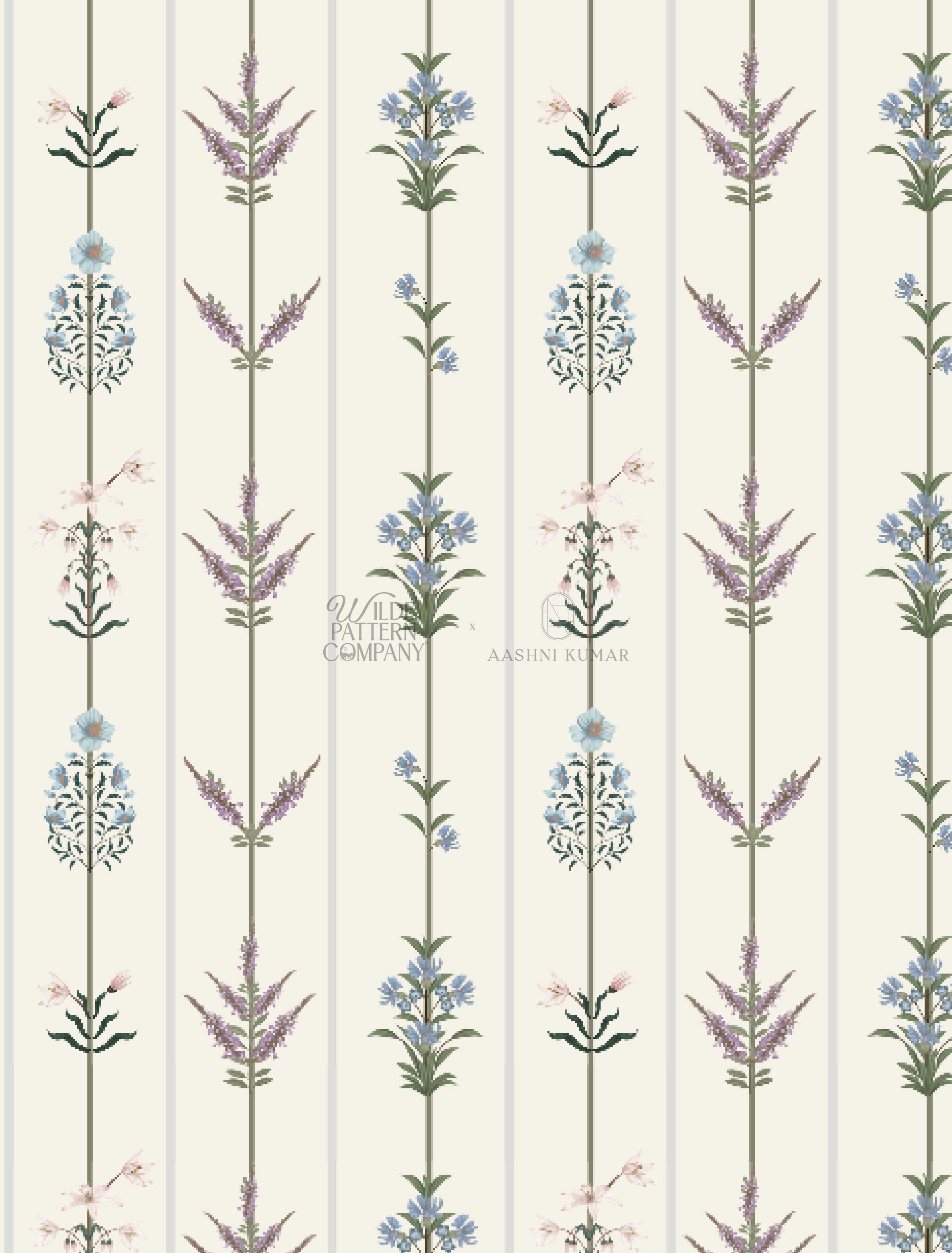 Temple Bell Stripe Wallpaper