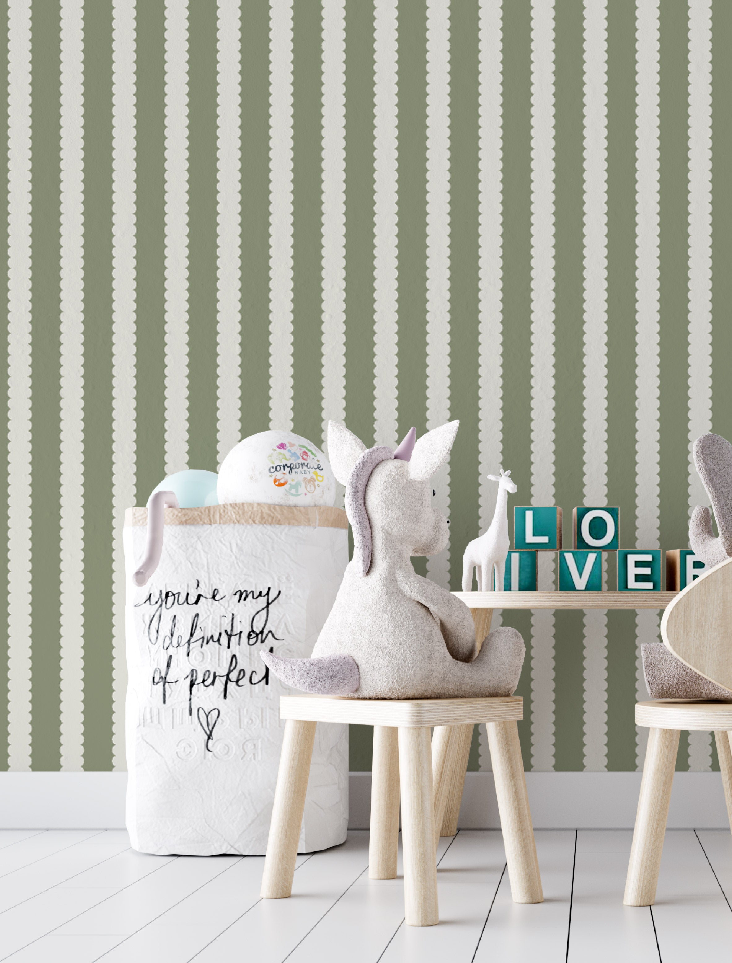 Scallop Stripe Wallpaper