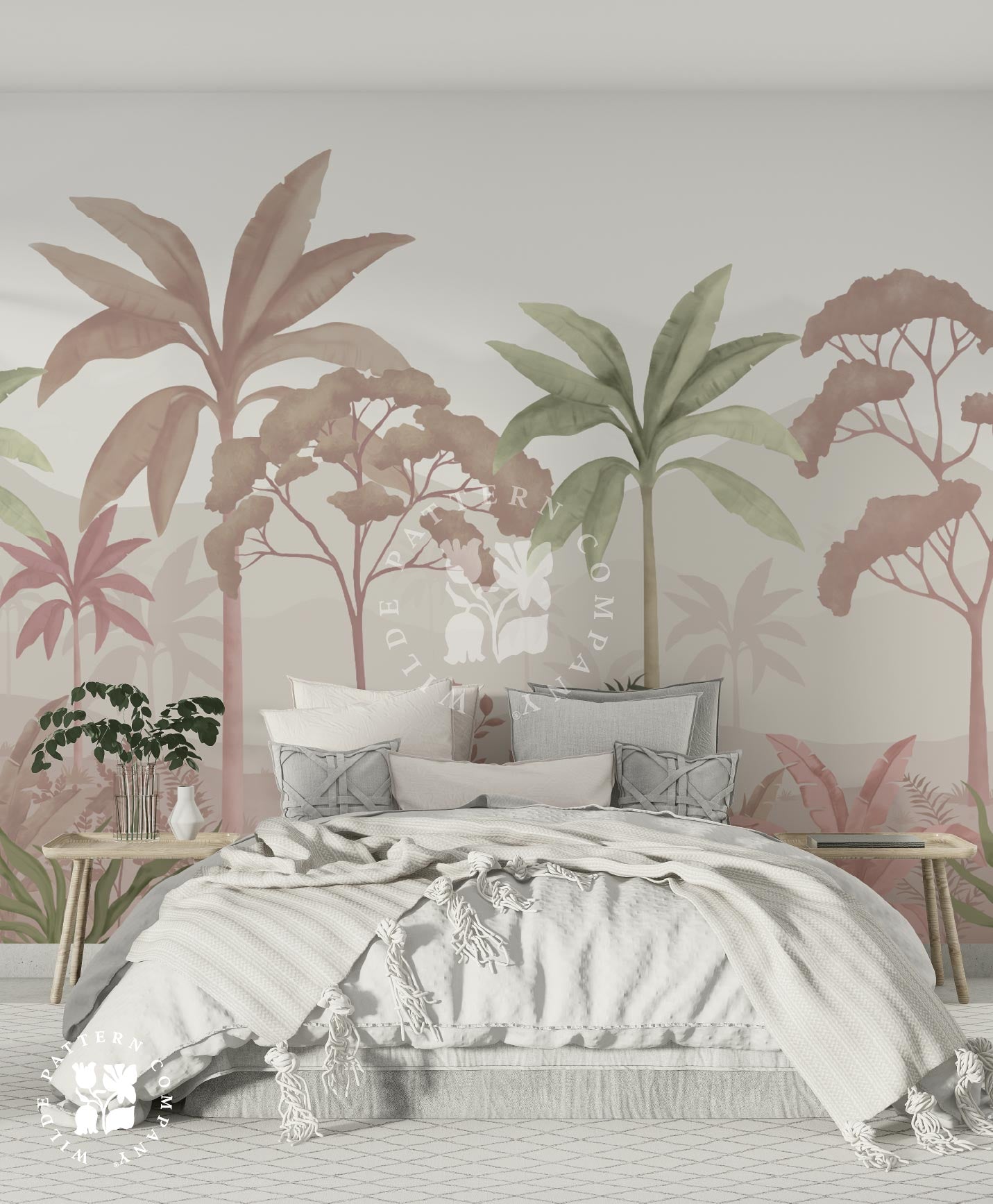 Bahara in Rose, Tropical Wallpaper