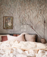 Beige Gold Swan Lake Mural