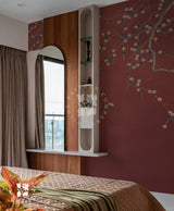 Blossom Mural in Maroon