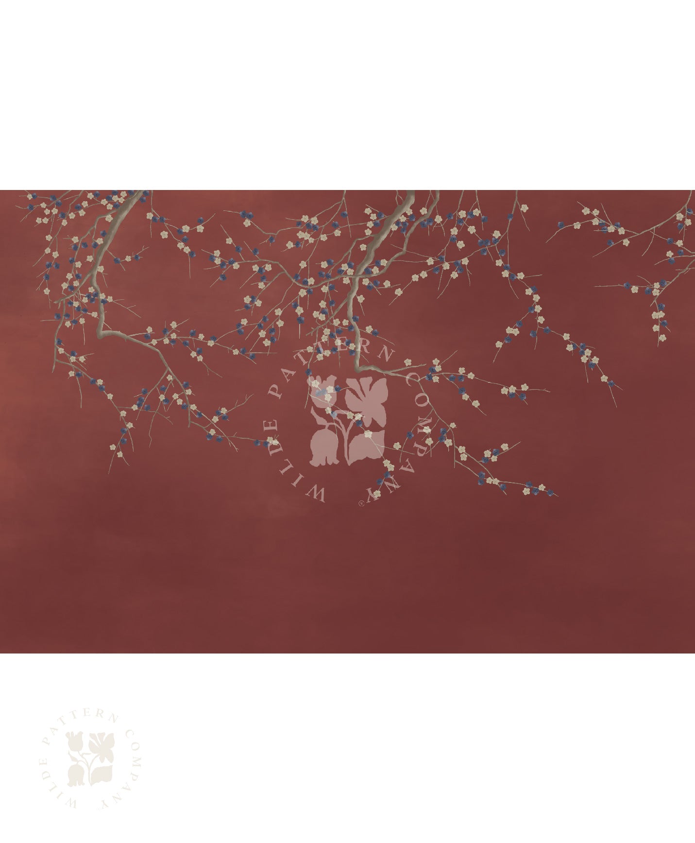Blossom Mural in Maroon