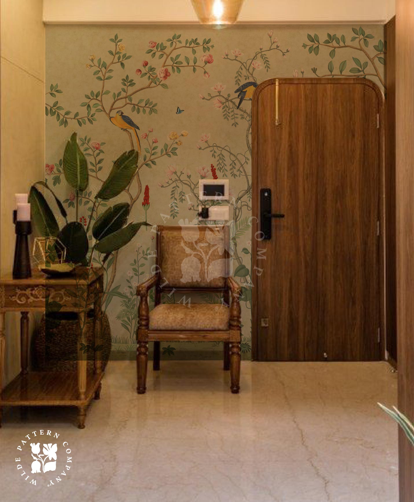 Bagh in Soft Fern, Chinoiserie Wallpaper