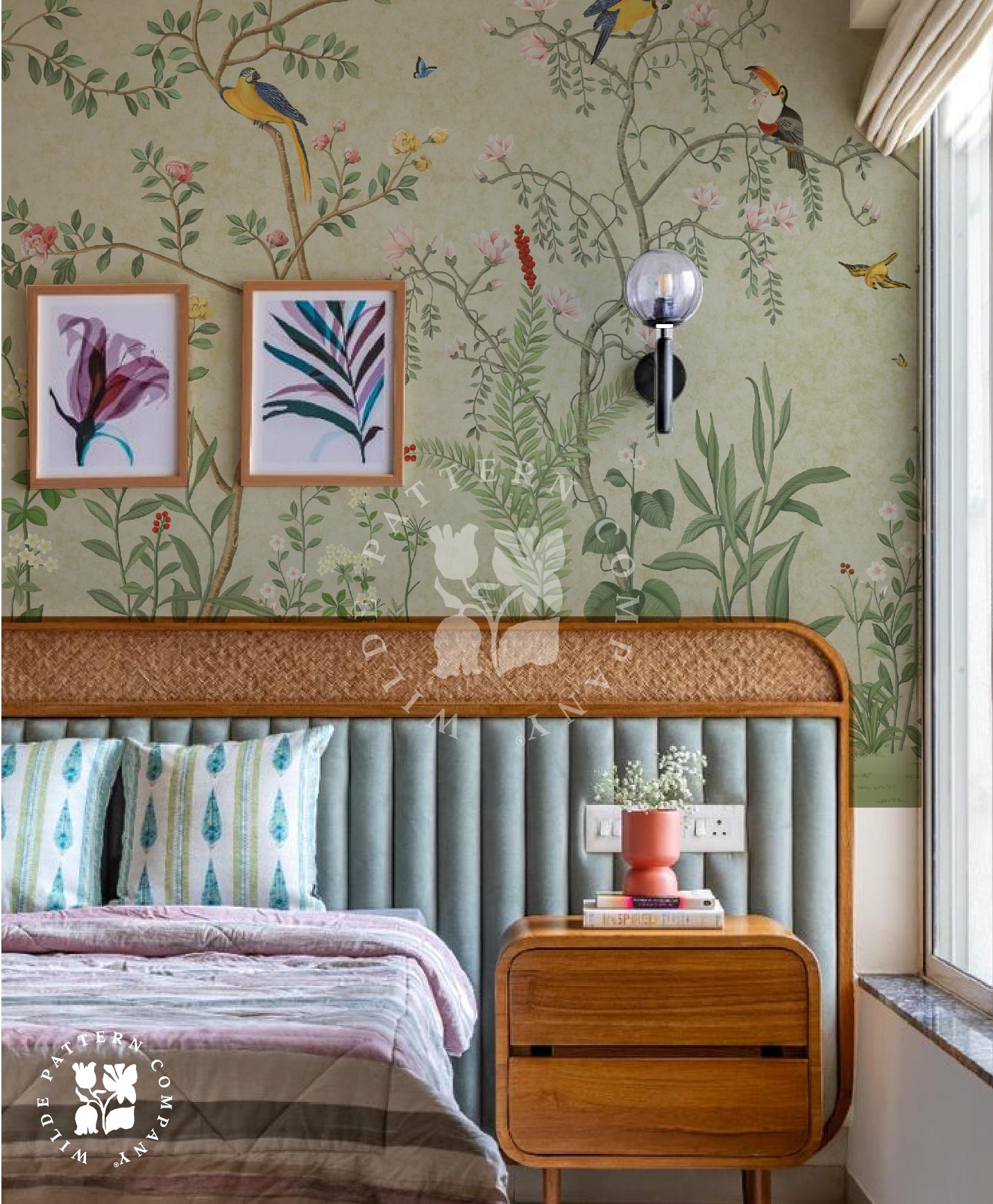 Bagh in Soft Fern, Chinoiserie Wallpaper