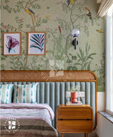 Bagh in Soft Fern, Chinoiserie Wallpaper