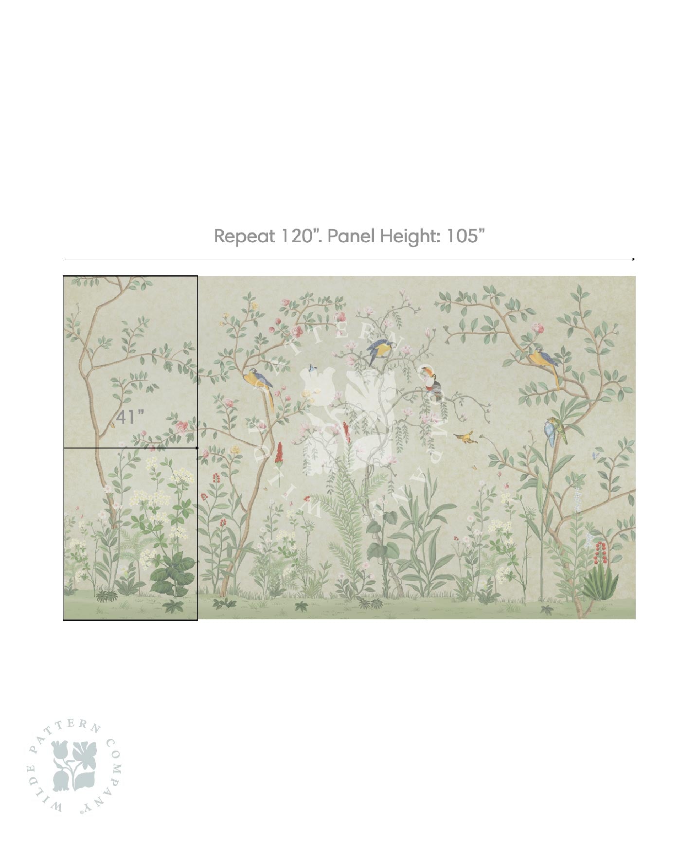 Bagh in Soft Fern, Chinoiserie Wallpaper