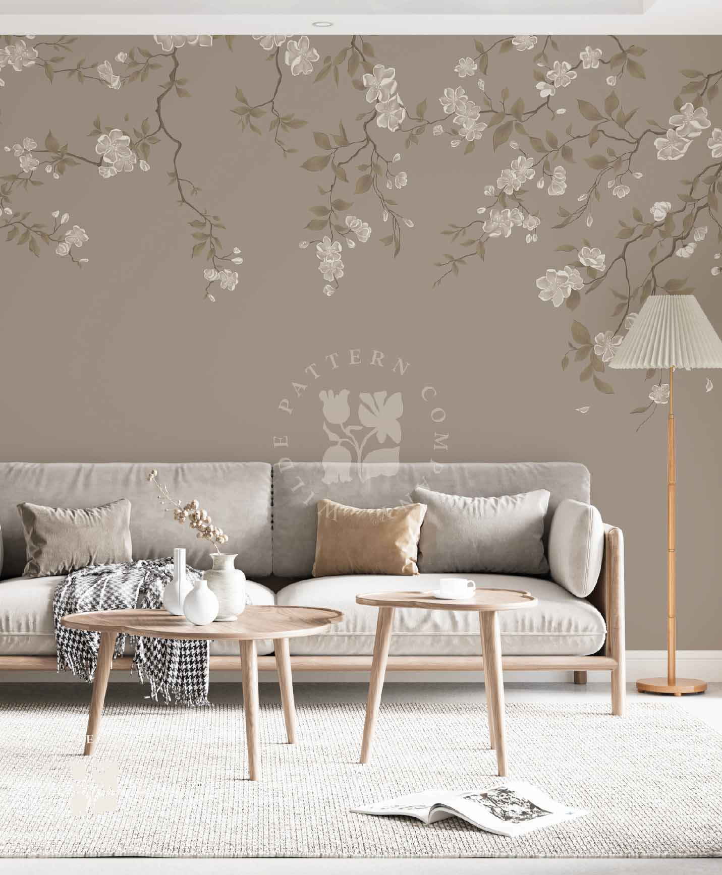 Chinoiserie Cherry Blossom (Beige)