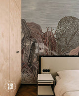 Coral Inspired Mural in Grey