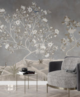Desert Garden in Grey Mural