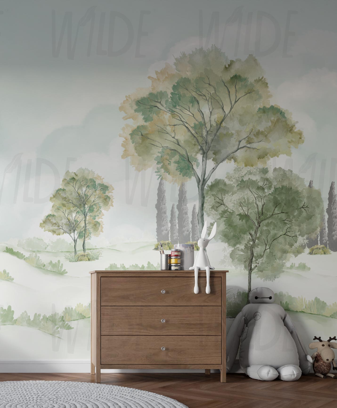 Cotswold Charm, Hand painted Landscape Mural