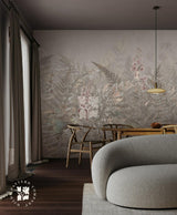 Elegant Fern Mural in Biege