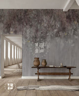 Floral Silhouette Mural in Pink