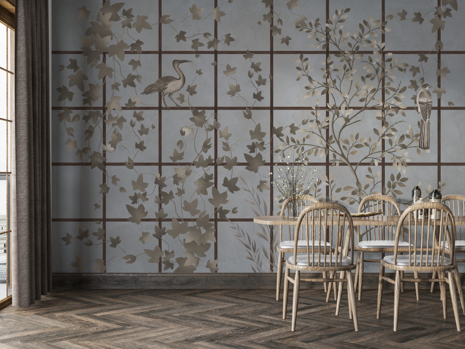 Jharokha Grove, Chinoiseire Wallpaper