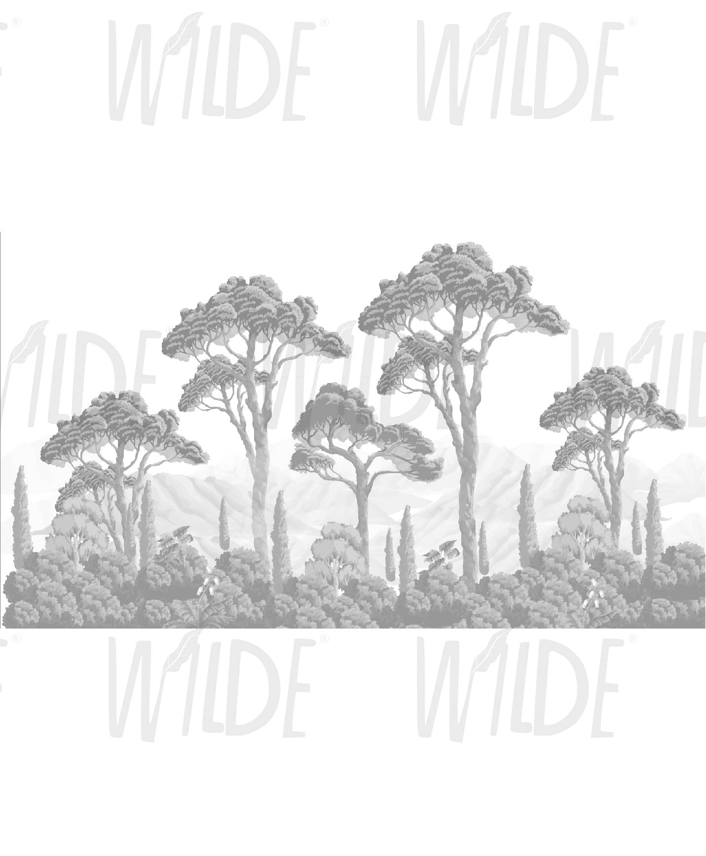 Cyprus Trees, Monochrome Mural