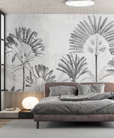 Monochrome Trees, Forest Wallpaper by Wilde Pattern Company