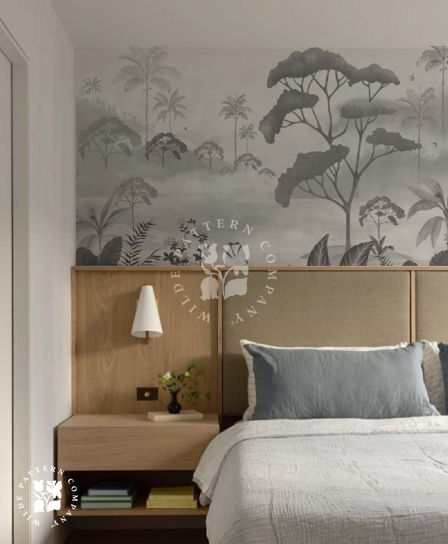 Madhavi in Monochrome, Tropical Wallpaper