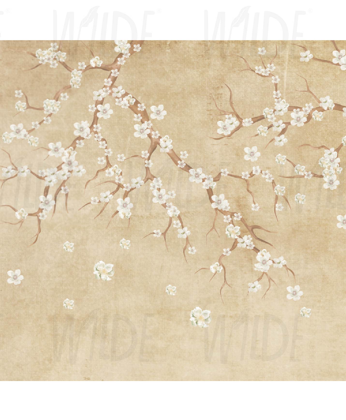 Neutral Floral Wallpaper by Wilde Pattern Company