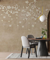 Neutral Floral Wallpaper by Wilde Pattern Company
