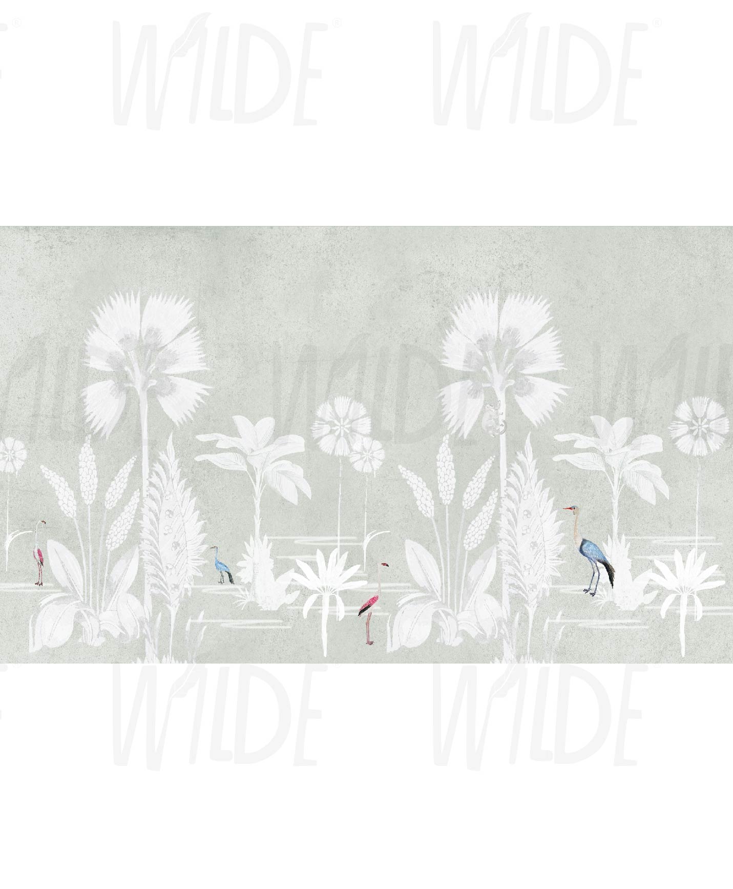 Swamp Rose, Neutral Wallpaper Mural