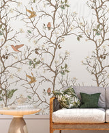 Rustic Birds, Neutral Wallpaper