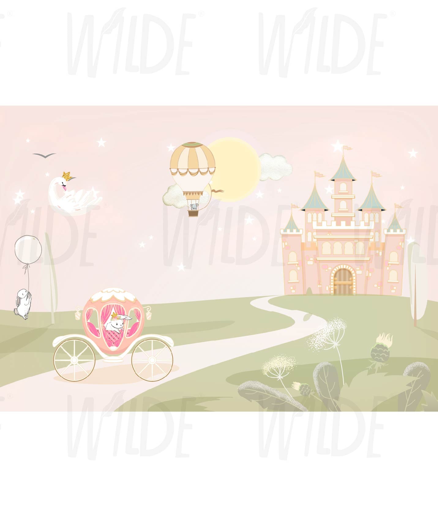 Cute Kids hot princess Wallpaper for girls by Wilde Pattern Company