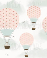 Cute Kids hot air balloon Wallpaper for girls by Wilde Pattern Company