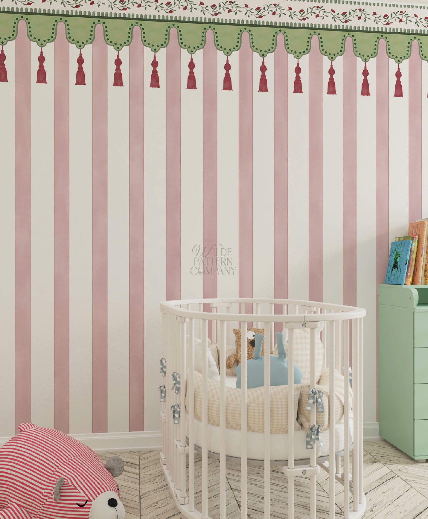 Royal Circus Tassel & Stripe Wallpaper (Pink)
