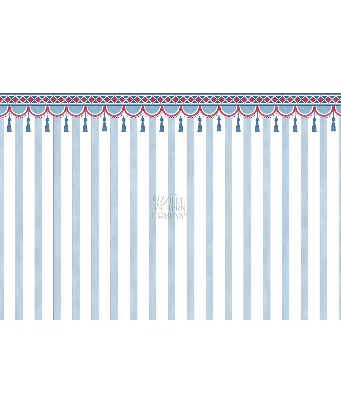 Royal Circus Tassel & Stripe Wallpaper (Blue)