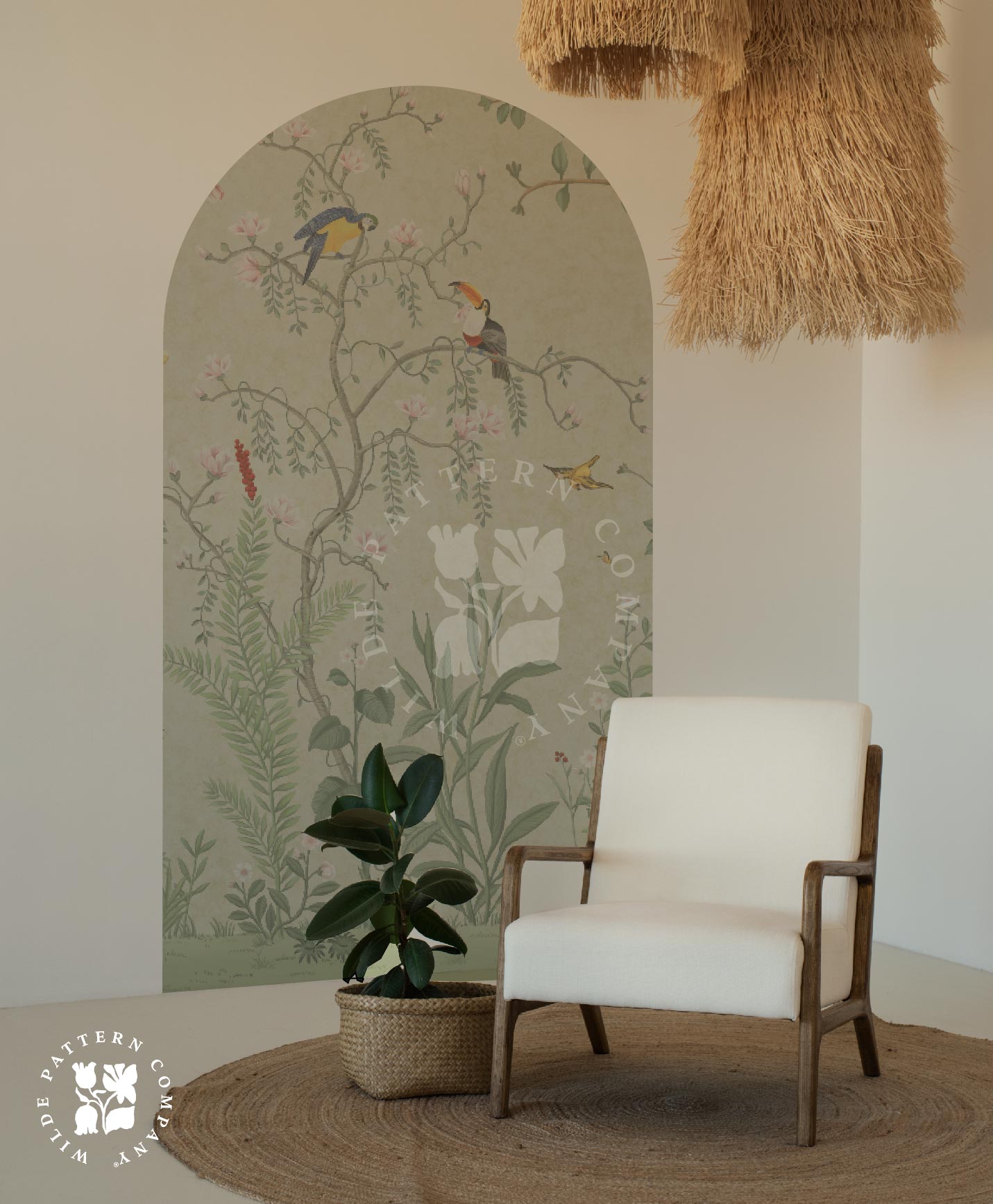 Bagh in Soft Fern Decal Wallpaper Arch