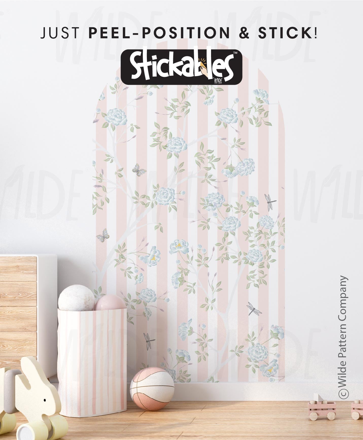 Renter Friendly, Fabric Backed, Wall Stickers & Decals. Sticks on any surface.