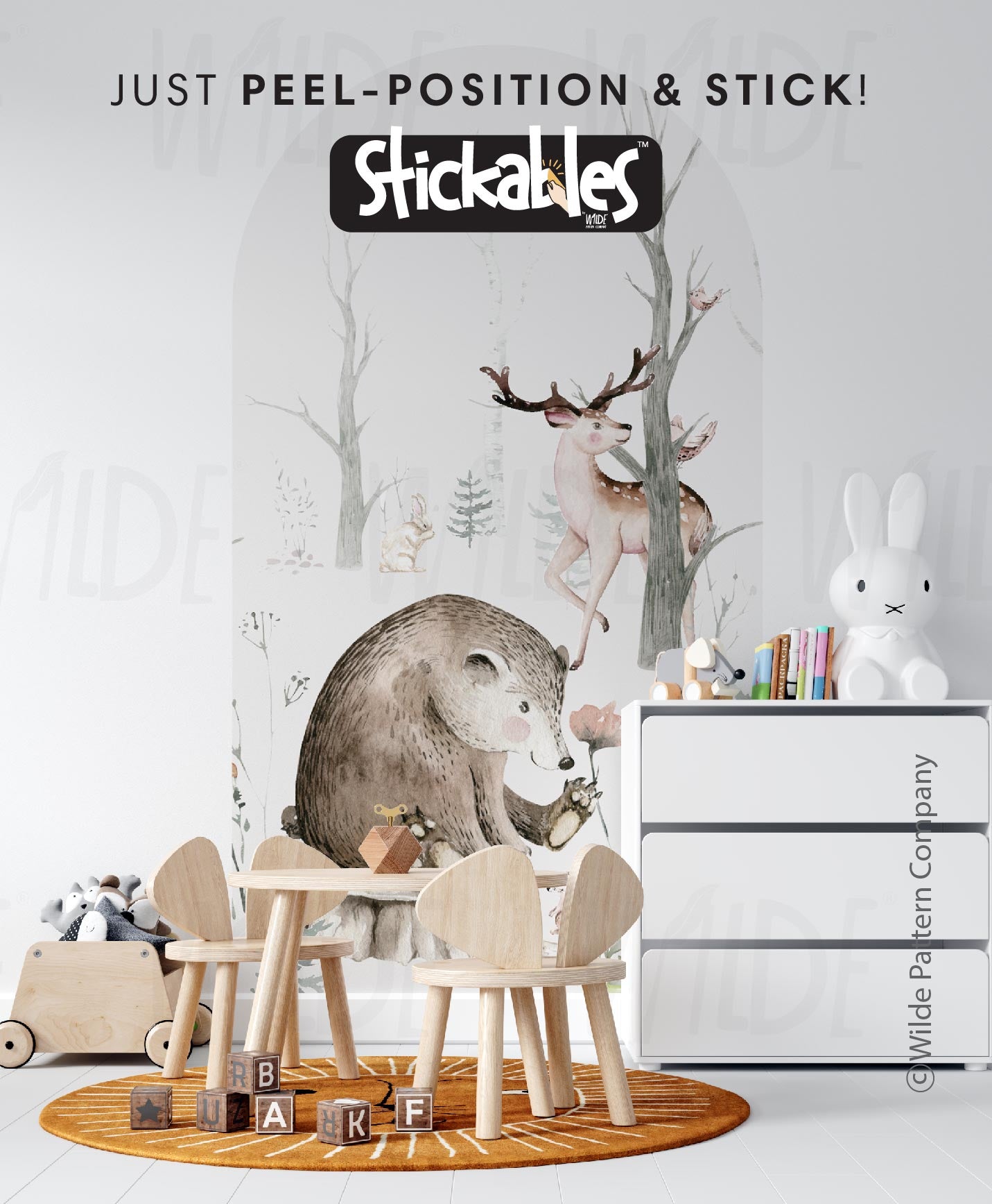 WOODLAND BEAR WALL STICKER DECAL