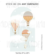 Dreams So High Hot Air Balloon Fabric Wall Stickable Arch