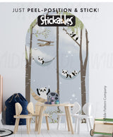 PANDAS WALL STICKER DECAL for Kids