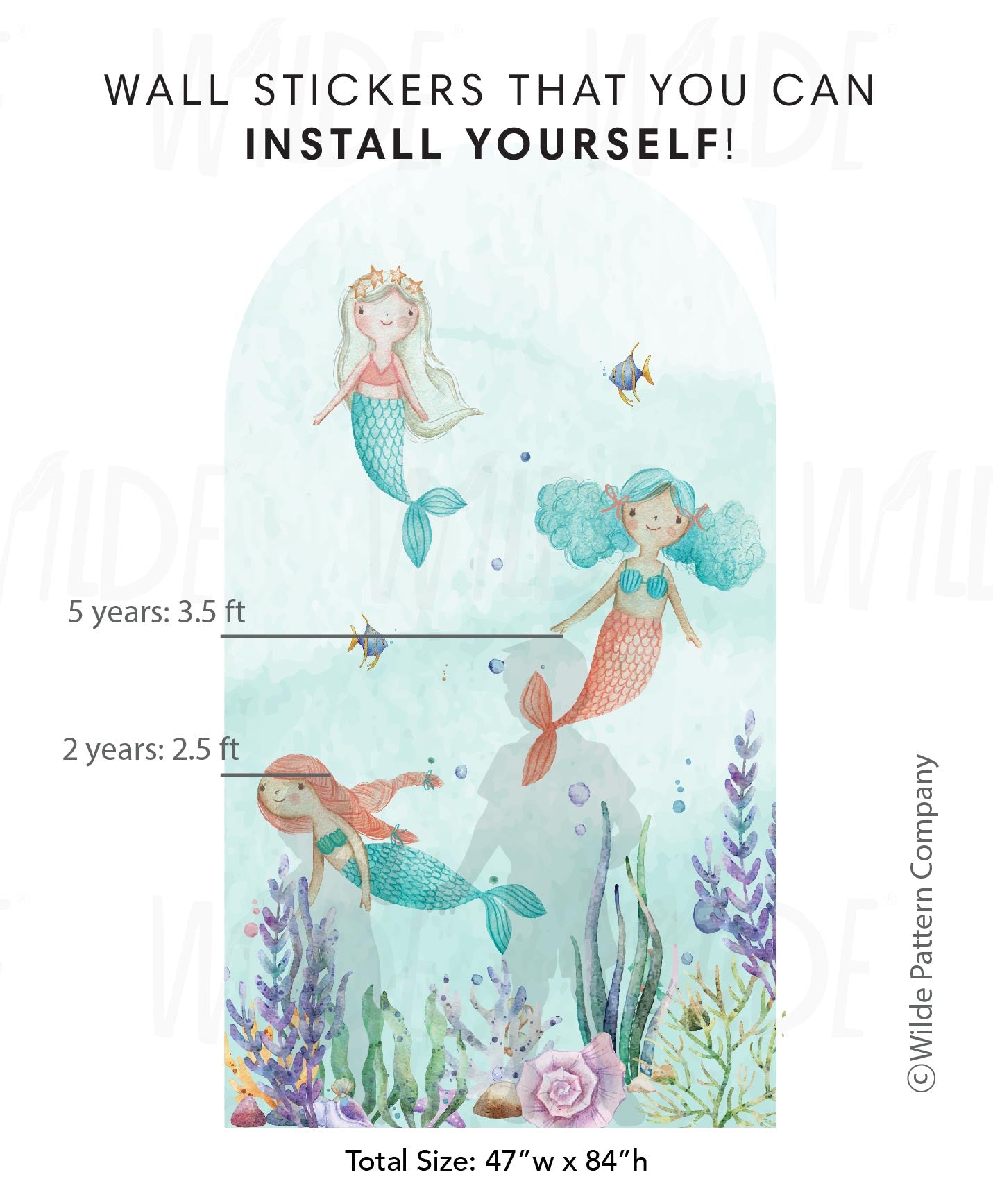 Mermaid & Friends, Fabric Wall Stickable Arch