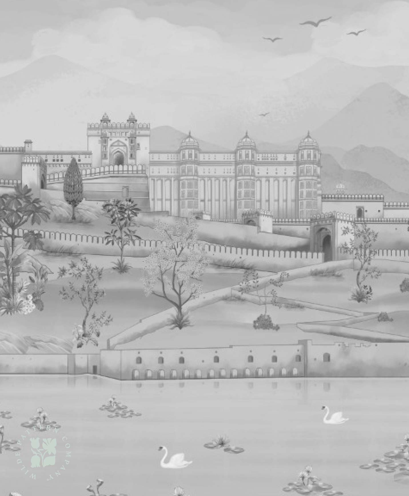 Timeless Amer Mural in Monochrome