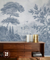 Timeless Panorama Mural in Indigo