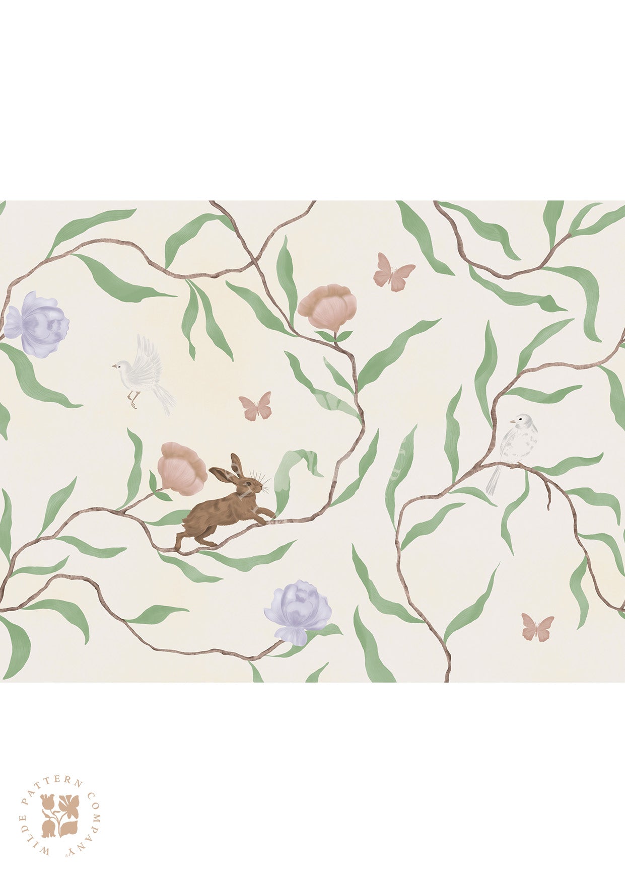 Wonderwood in White, Woodland Kids Wallpaper