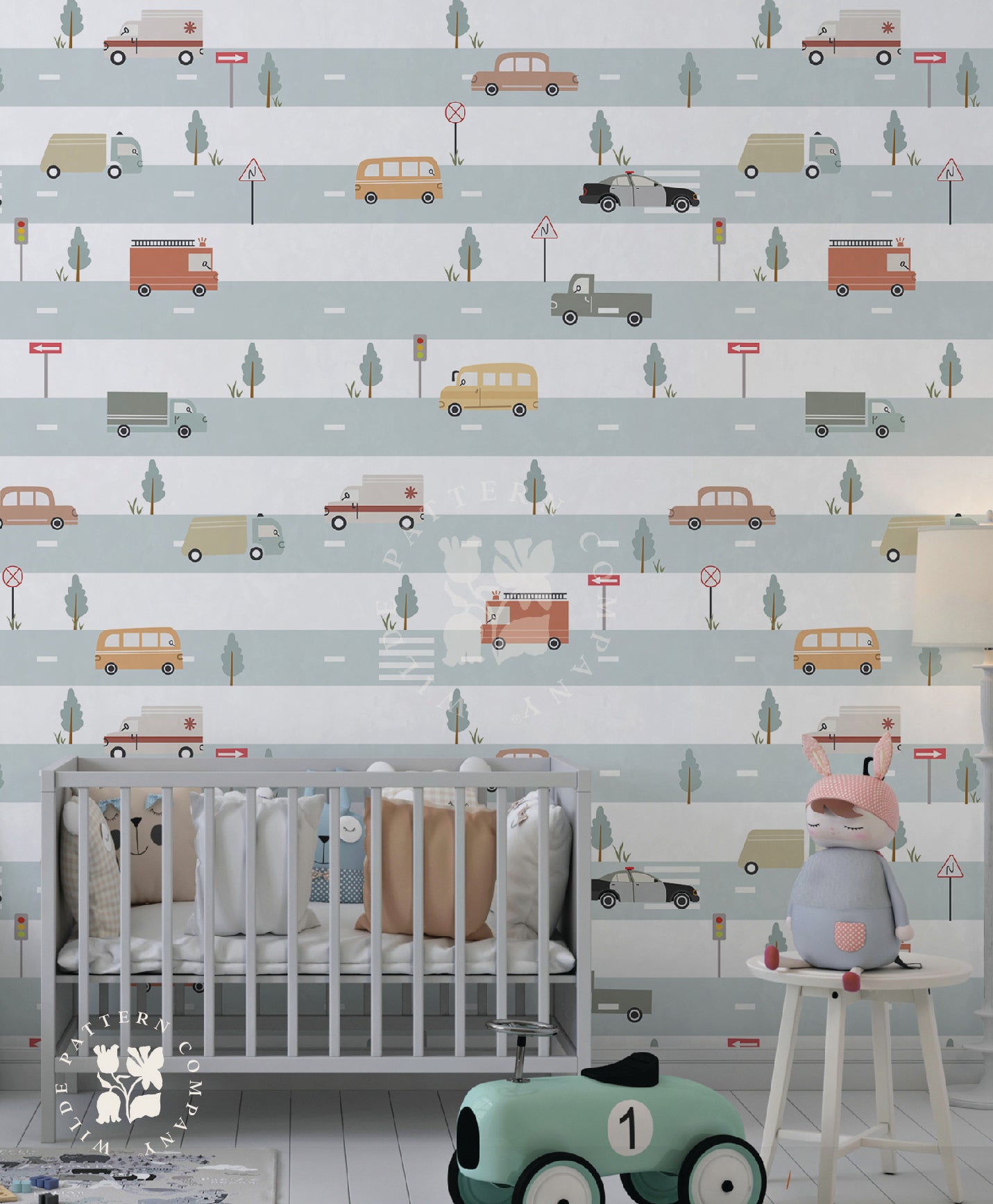 Highway Parade Kids Car Wallpaper Roll