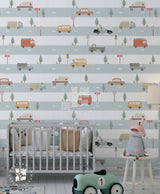 Highway Parade Kids Car Wallpaper Roll