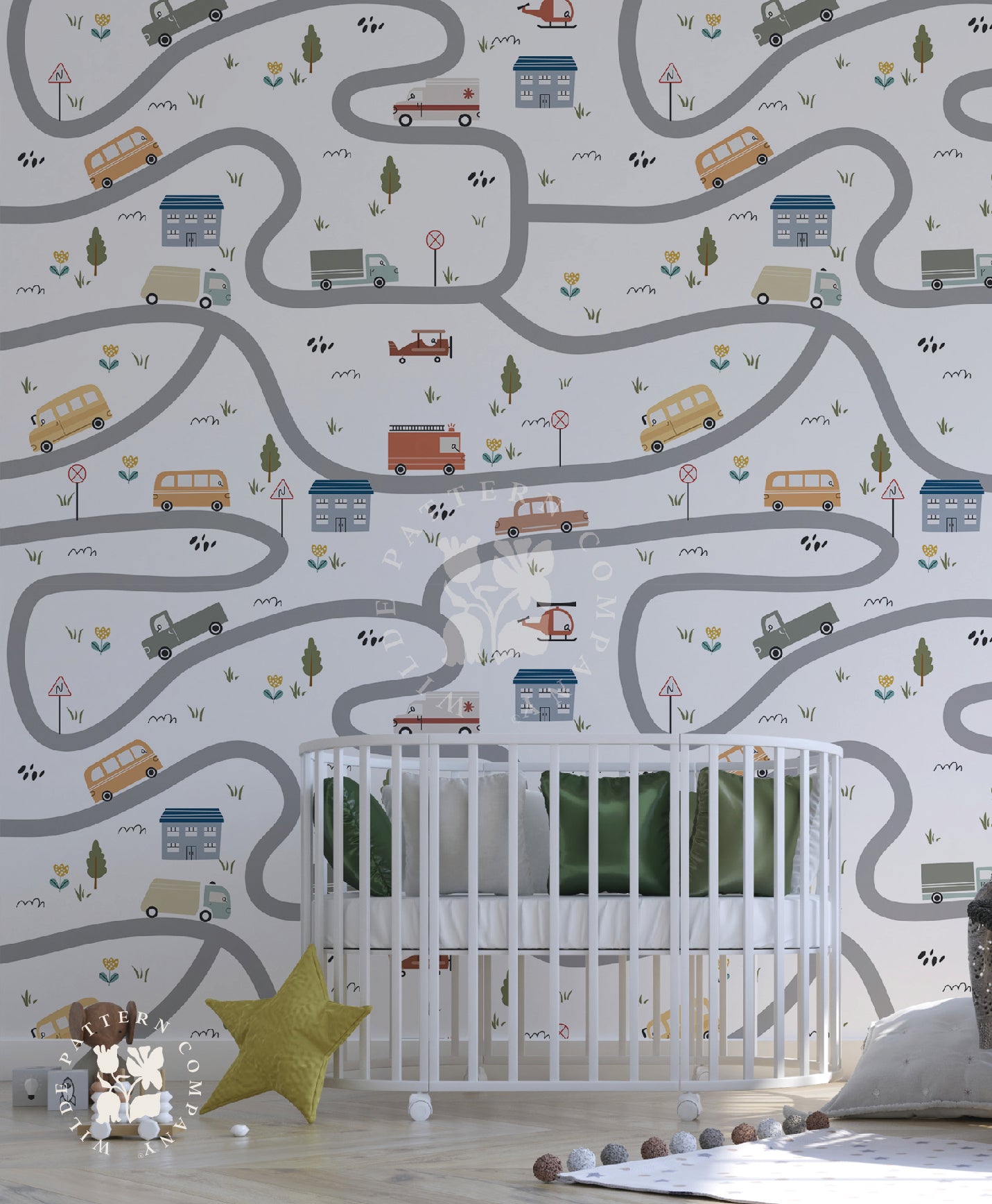 Winding Ways, Kids Car Wallpaper Roll