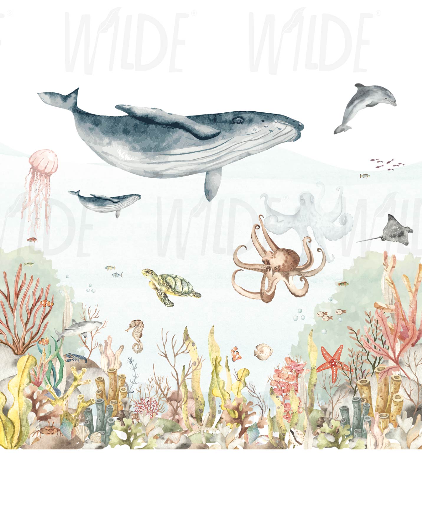 Cute Kids sea theme Wallpaper by Wilde Pattern Company