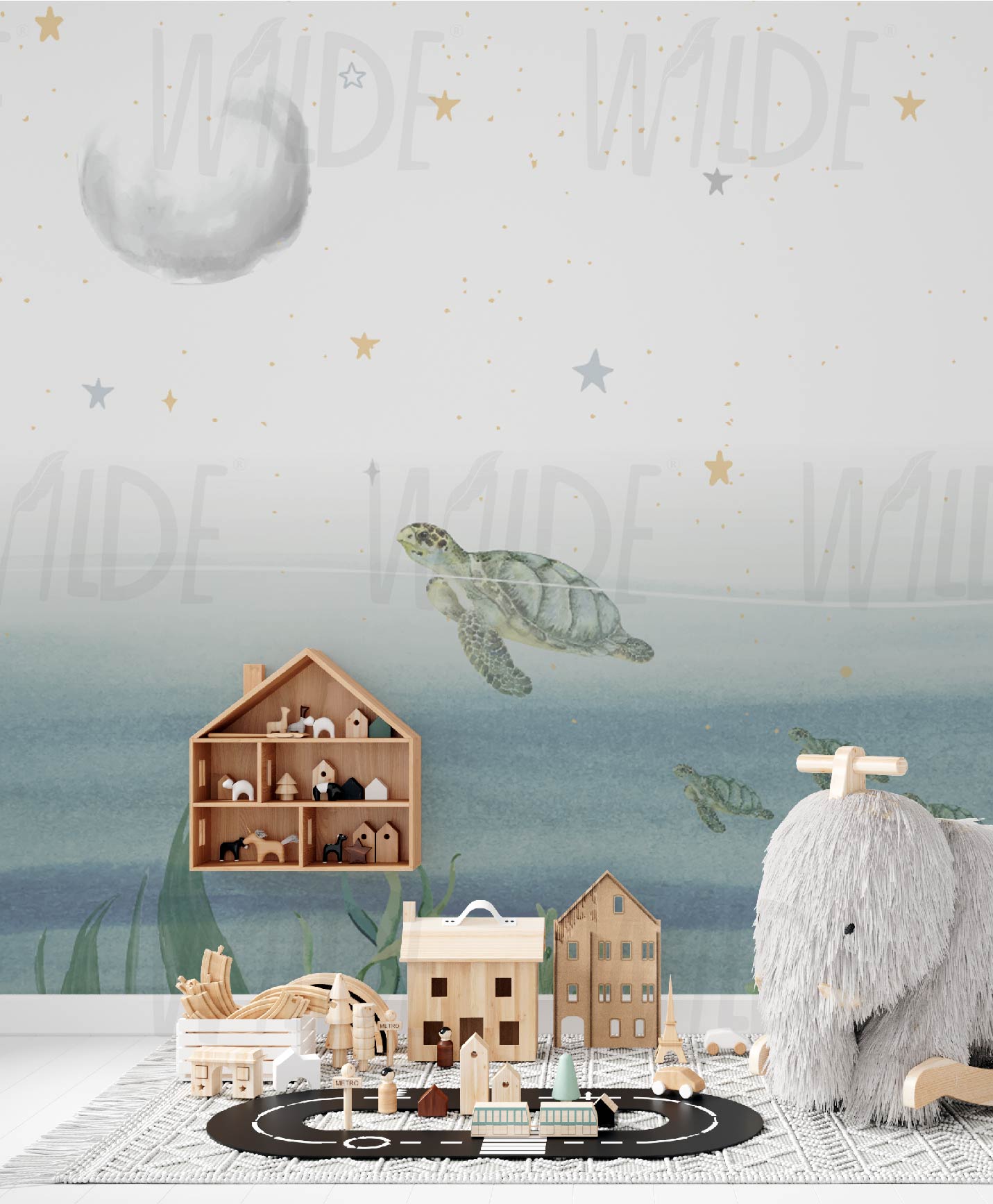 Cute Kids sea theme Wallpaper by Wilde Pattern Company