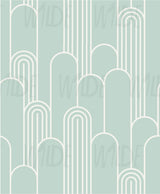 Mint Green Art Deco, Wilde Basics Wallpaper by Wilde Pattern Company