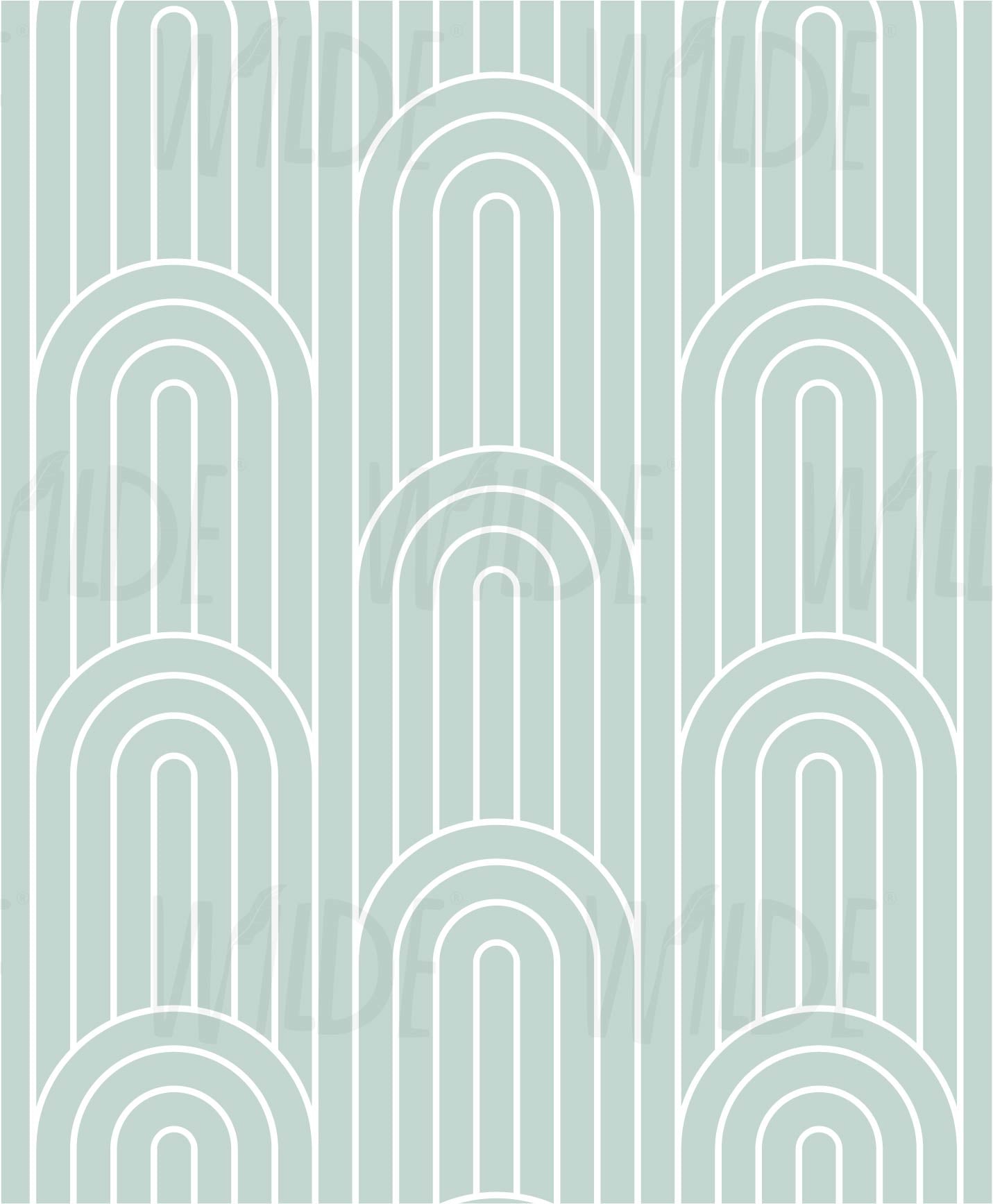 Mint Green Art Deco, Wilde Basics Wallpaper by Wilde Pattern Company