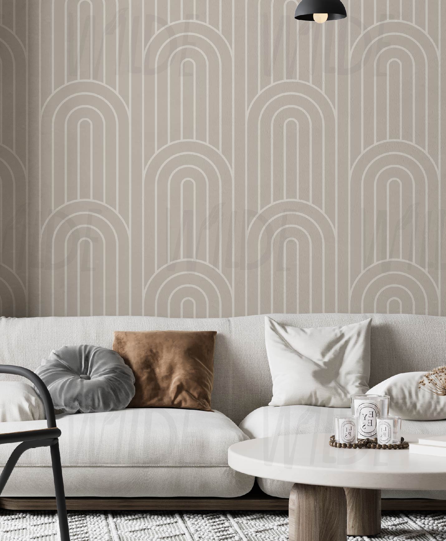 Neutral Art Deco, Wilde Basics Wallpaper by Wilde Pattern Company