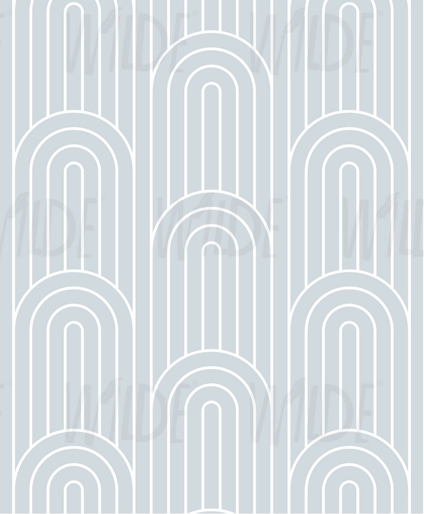 Blue Art Deco, Wilde Basics Wallpaper by Wilde Pattern Company